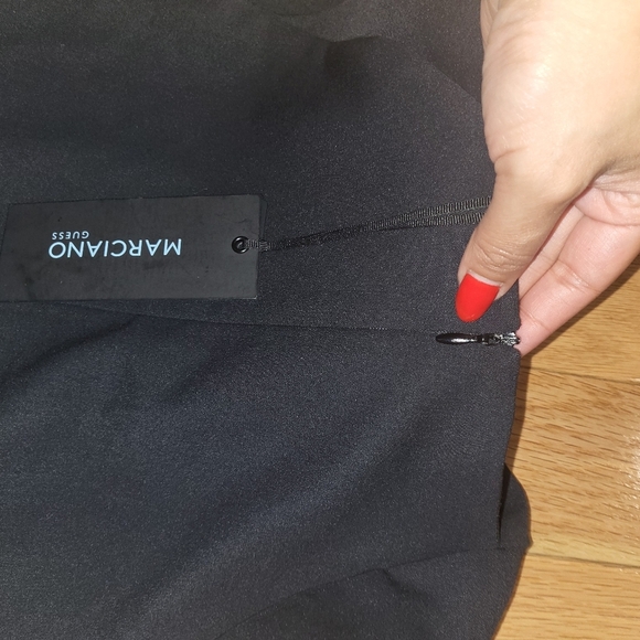 NWT MARCIANO GUESS DRAPED COWL NECK LITTLE BLACK DRESS SIZE IT 38 /US XS - Picture 6 of 7